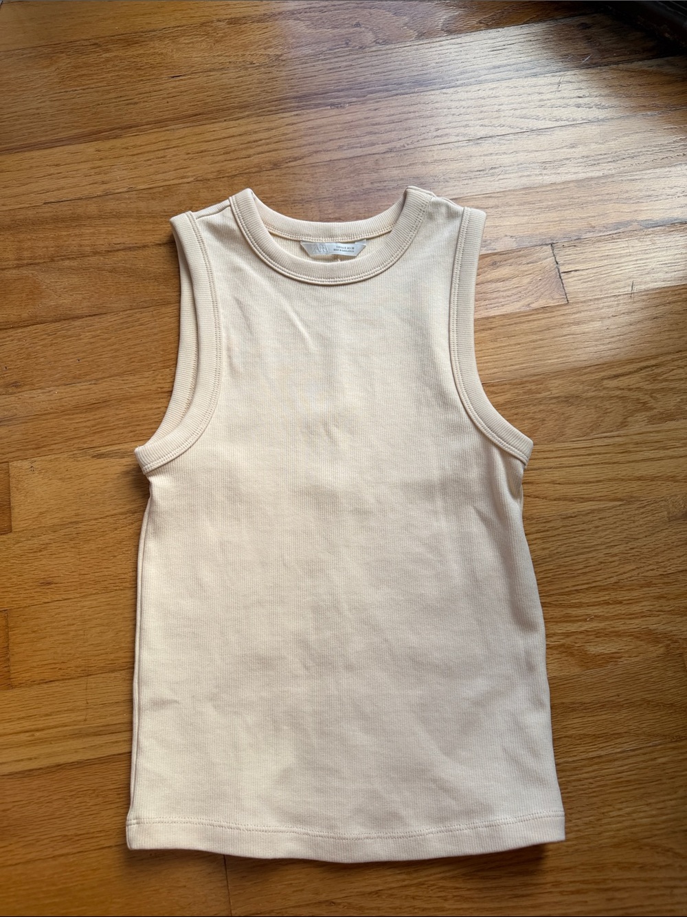 Zara NWOT Cream Ribbed Tank Top - S